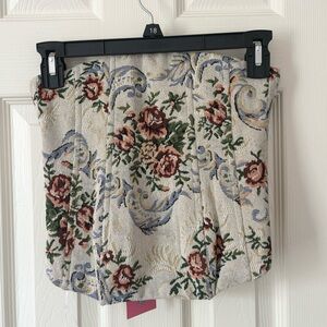 NWT Edikted Strapless Jacquard Floral Corset XS